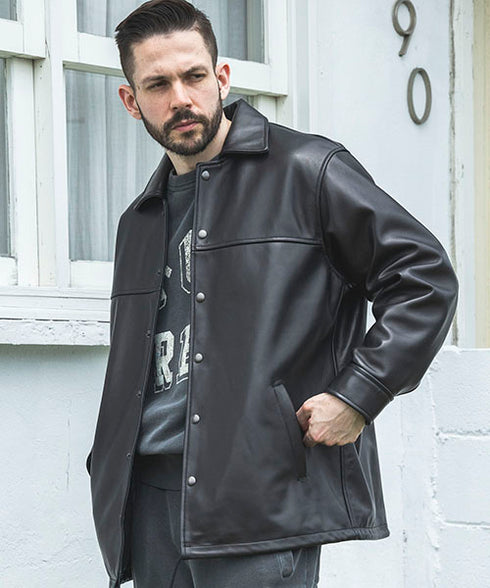 MR.OLIVE / SKOOKUM COLLABORATION / LAMB LEATHER COACH JACKET ミスターオリーブ/スクーカムコラボ / ラムレザーコーチジャケット
